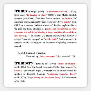 Etymology of "Trump" and "Trumpery" Magnet